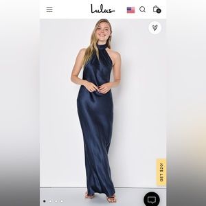Lulu’s Navy Halter Gown